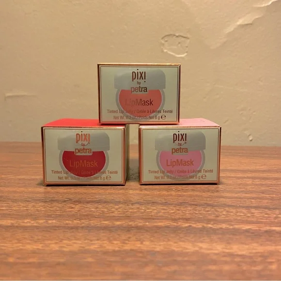 Bundle of 3 Pixi Beauty Lip Tint Sucre Pink Caliente Orange Amore Strawberry Red - Picture 3 of 4